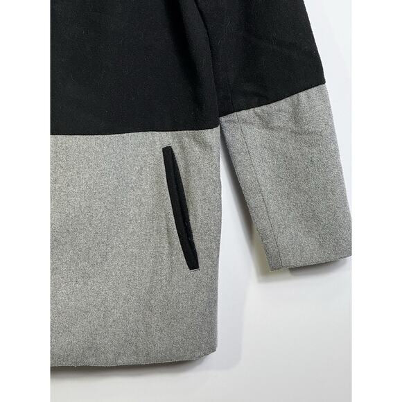 UB Los Angeles Women’s Colorblock Wool Blend Coat Black Gray Zip Jacket Size M - Picture 3 of 7